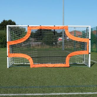 Improve Kick Practice Shooting Targets 21ft x 7ft Scoring Training Equipment ORKZ Soccer Goal Target Net Pegs and Bungee Cord Included Portable Target Sheet with Carry Bag 