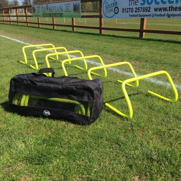 5 x Sports Agility Hurdles Football Rugby Speed Plyometric Training & Carry Bag 