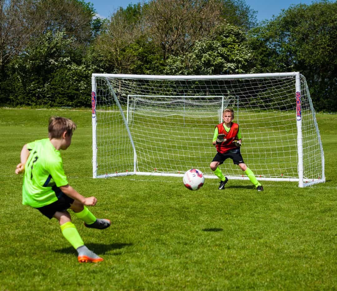 8×6FT Soccer Football Goals Set Children Kids Training Soccer Metal Gate Nets UK 